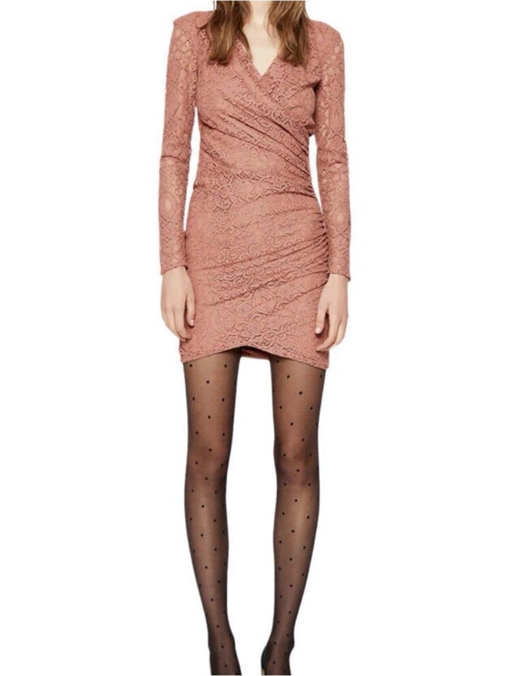 Bardot - Copper Long Sleeve Lace Mini Dress